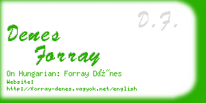 denes forray business card